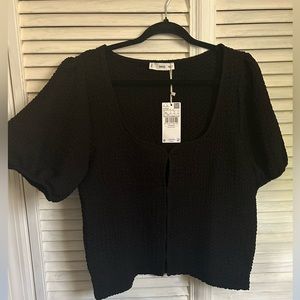 Mango black scrunchy top 1X